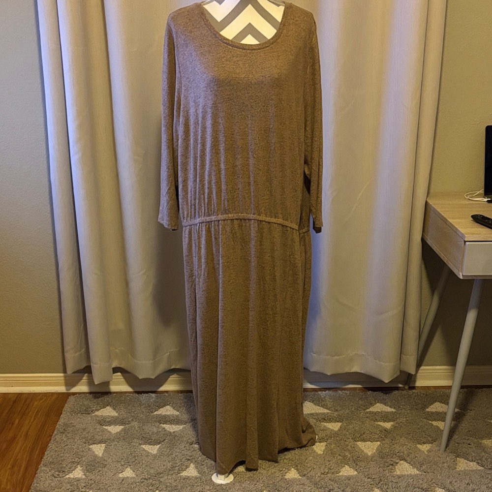 Lane Bryant Long Sleeve Tan Dress